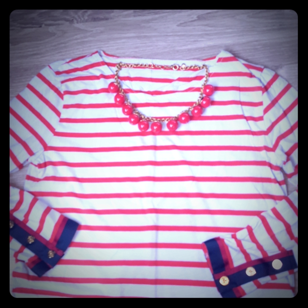 J.Crew red bobble cherry necklace.